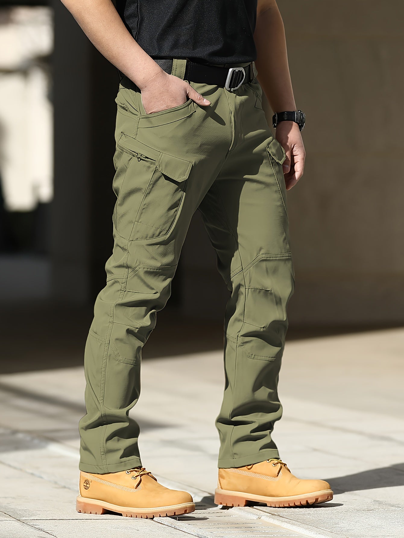 Men'S Tactical Cargo Pants - Softshell, Stretchy Fabric, Multiple Pockets, Button Fly, No Belt, All-Season Outdoor Training Pants for Hiking and Military Style, Outdoor Workwear | Utility Pants | Stretchy Fabric Pants