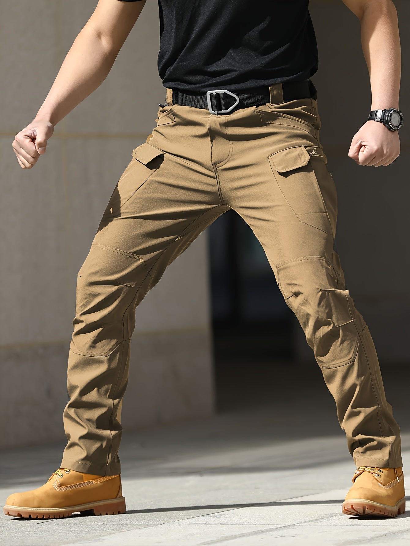 Men'S Tactical Cargo Pants - Softshell, Stretchy Fabric, Multiple Pockets, Button Fly, No Belt, All-Season Outdoor Training Pants for Hiking and Military Style, Outdoor Workwear | Utility Pants | Stretchy Fabric Pants