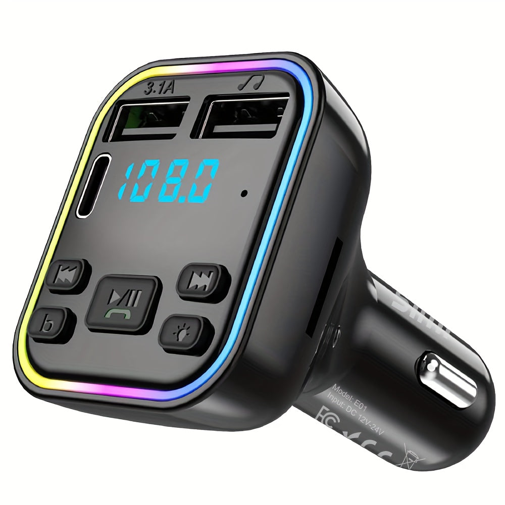 Car mp3 player Wireless FM Transmitter Type C USB C Fast Charging Dual USB car Charger Handsfree Car Kit MP3 Player FM Modulator