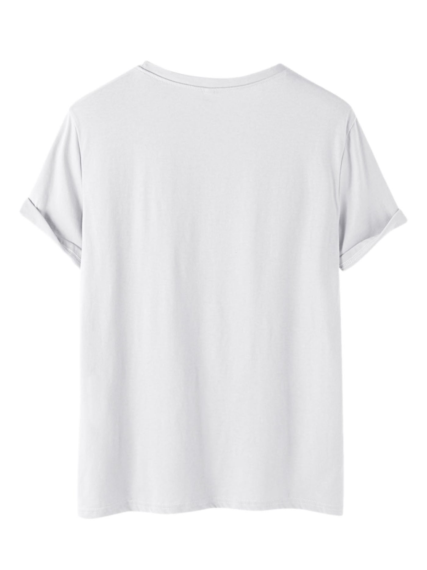 Paris Print Crew Neck T-shirt, Short Sleeve Casual Top For Spring & Summer, Women's Clothing