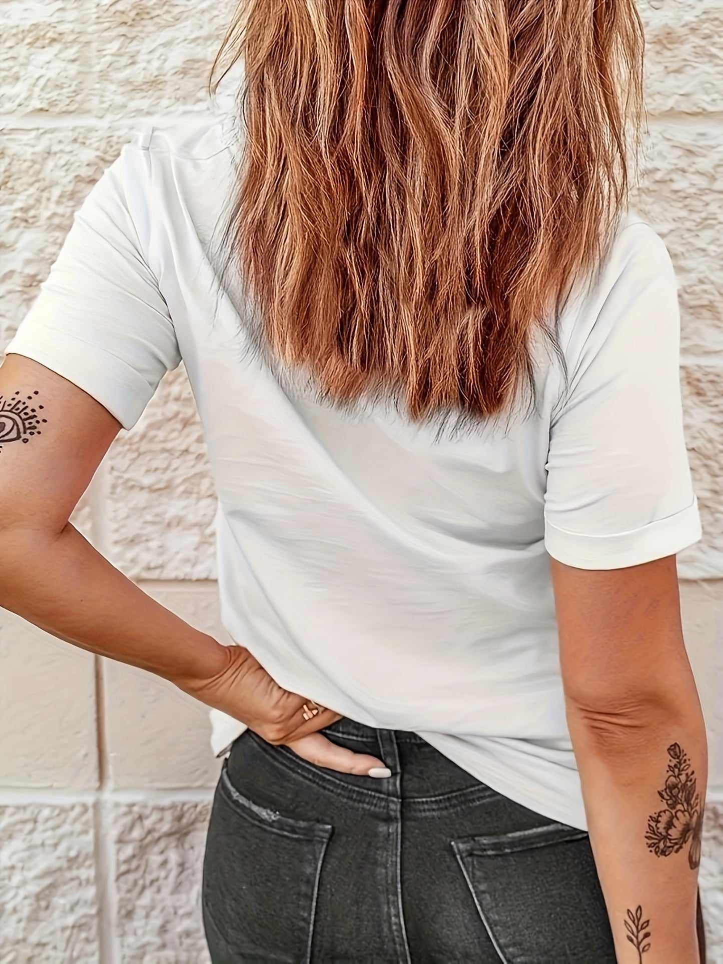 BOSTON Lettering Pattern Crew Neck T-Shirt, Casual Short Sleeve T-Shirt, Women's Clothing