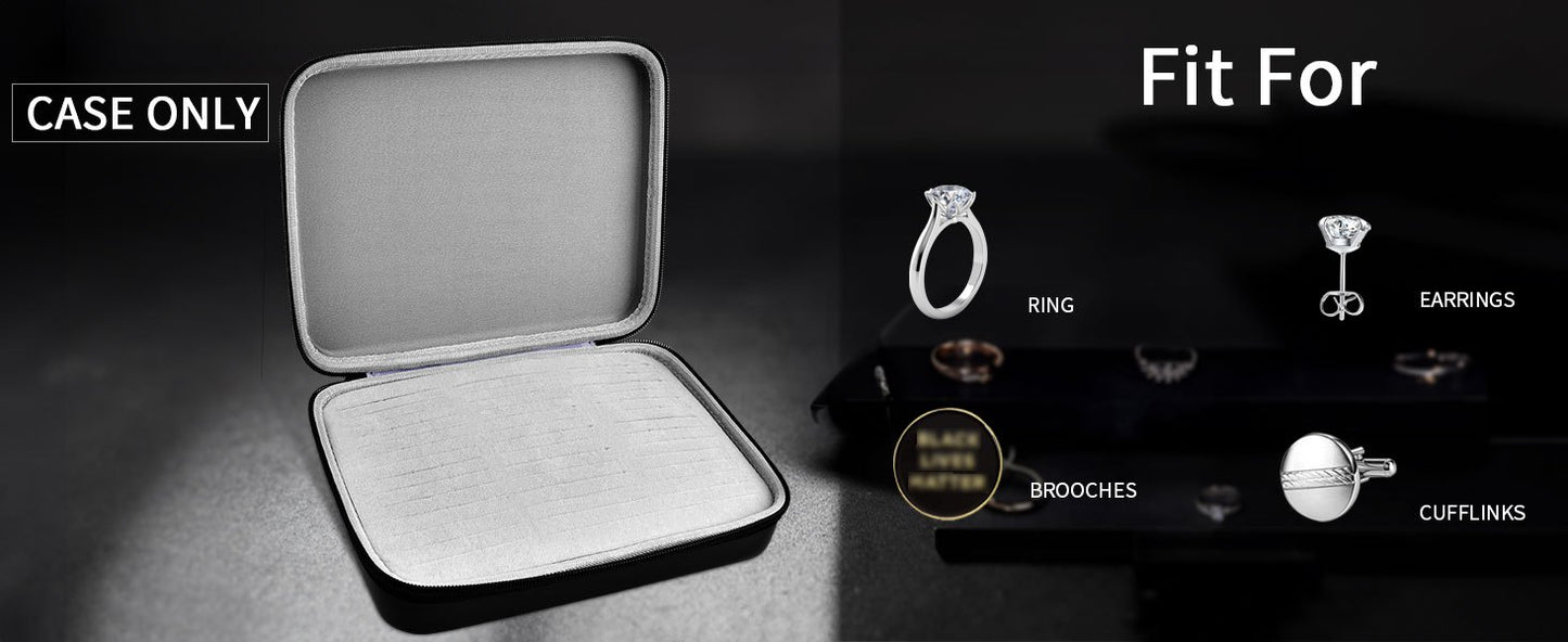 EVA Material Ring Organizer Storage Case - 42-Slot Jewelry Display Box for Rings, Earrings, Brooches, Cufflinks - Fits 50+ Rings Showcase Holder