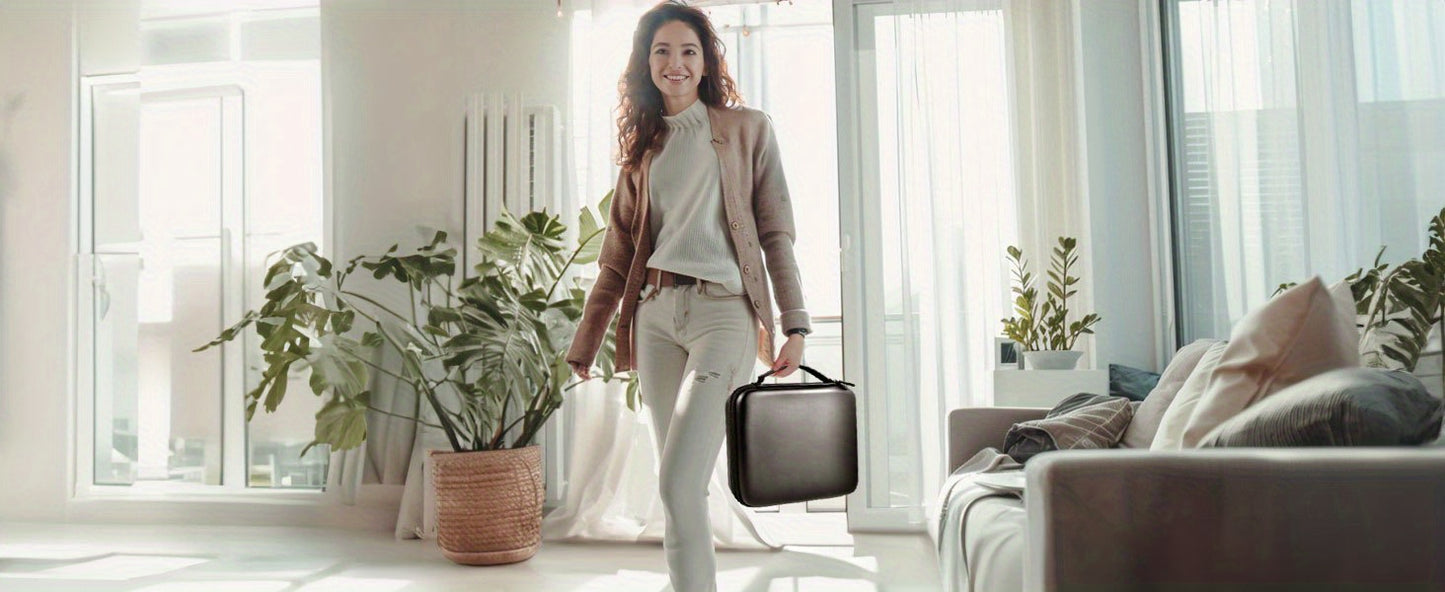 EVA Material Ring Organizer Storage Case - 42-Slot Jewelry Display Box for Rings, Earrings, Brooches, Cufflinks - Fits 50+ Rings Showcase Holder