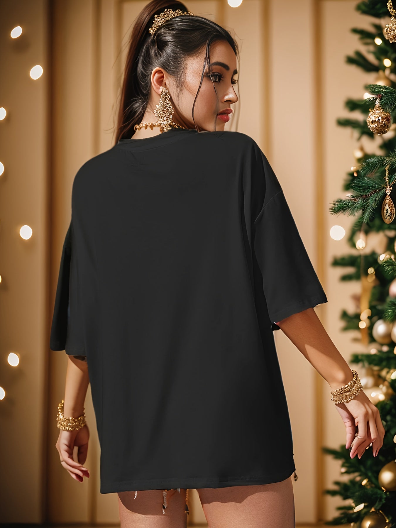 BROOKLYN Print T-shirt, Casual Short Sleeve Crew Neck Top For Spring & Summer, Women's Clothing