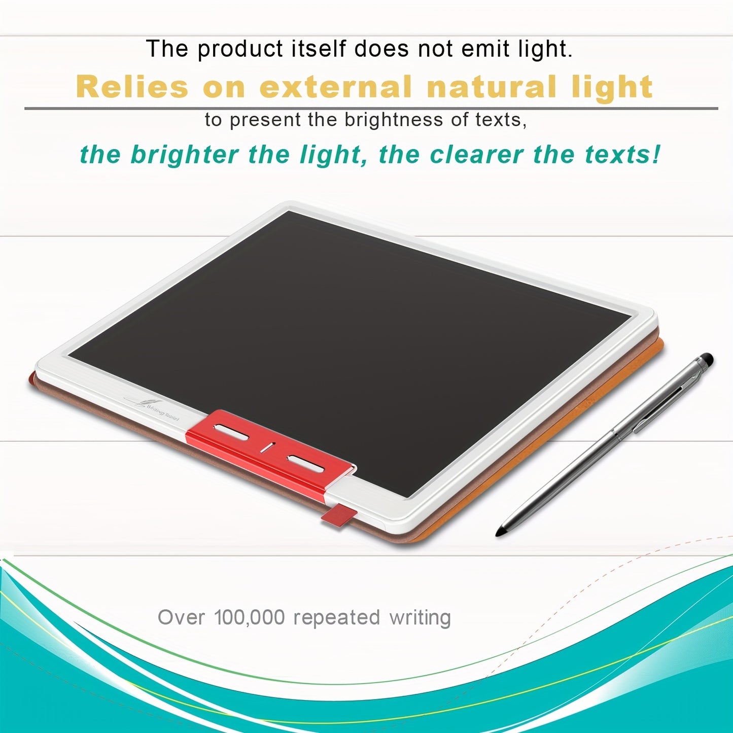 25.4 cm LCD Note Book LCD Writing Tablet With Faux Leather Protective Case, Electronic Drawing Board For Digital Handwriting Pad Doodle Board School Or OfficeBlack