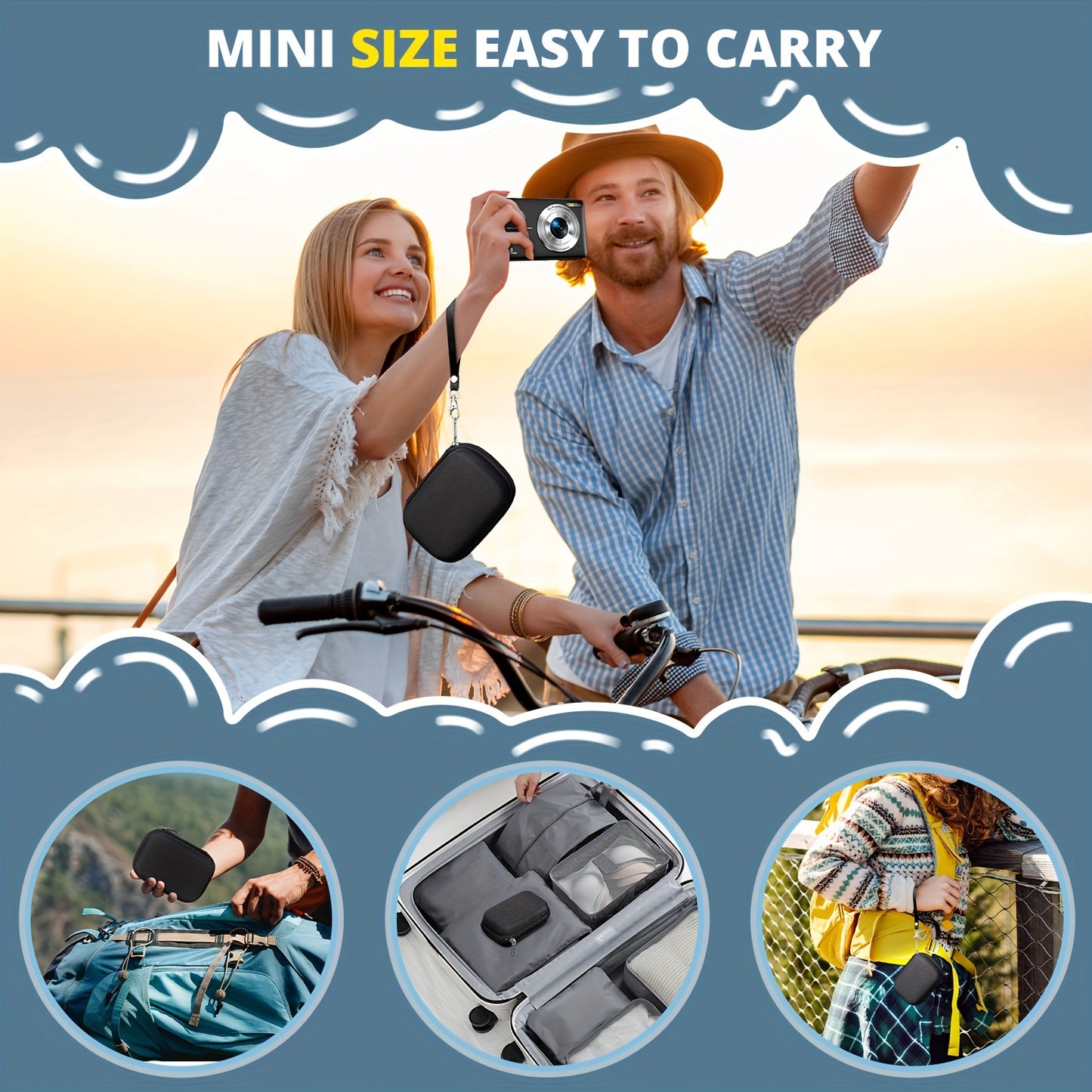 Stuogyum Dc403 Compact Digital Camera - 44Mp, Fhd 1080P Video, 16X Digital Zoom, Auto-Focus, Anti-Shake, Includes 32Gb Memory Card, 700Mah Battery & Case - Perfect For Beginners