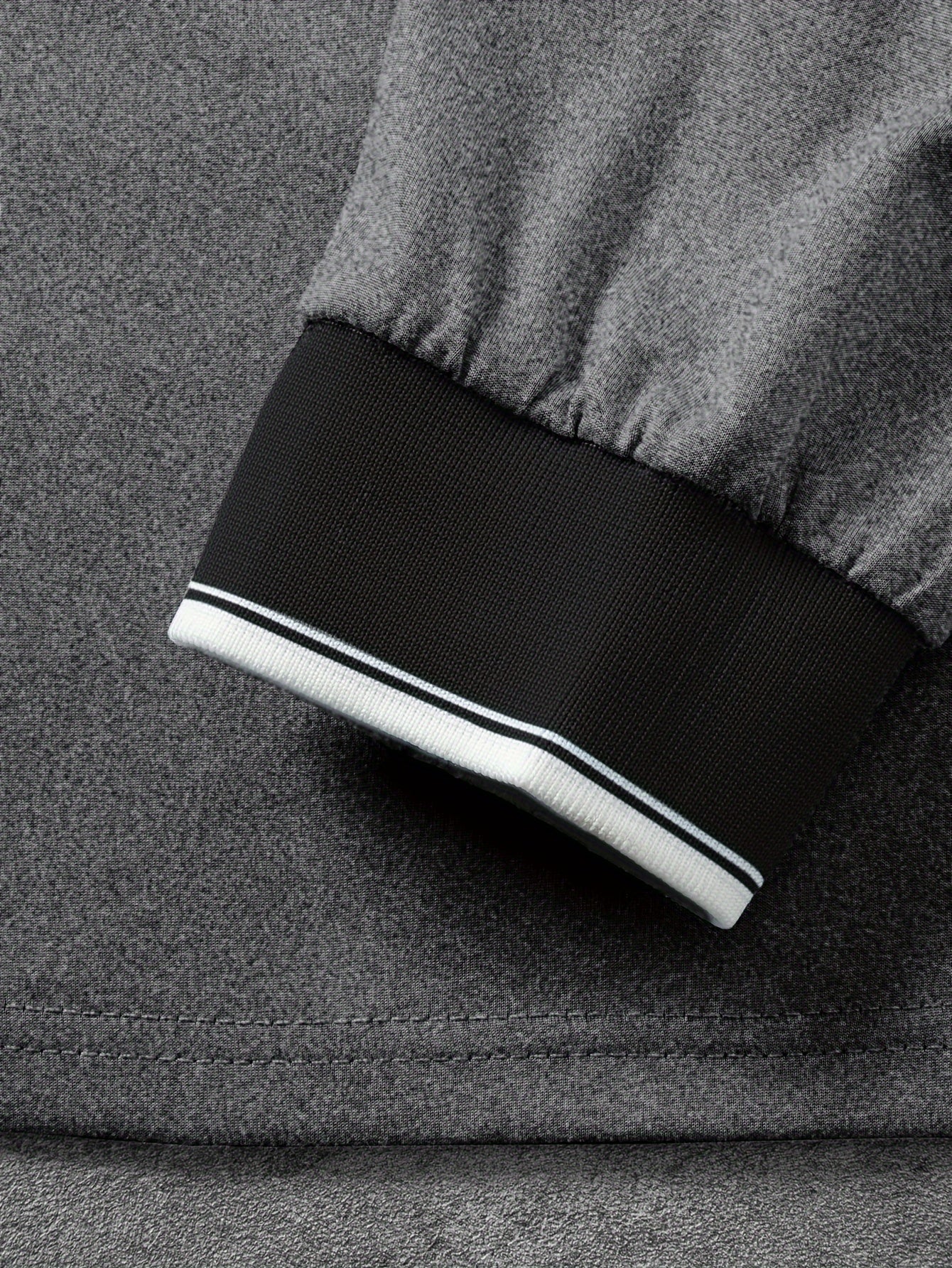 CHICAGO Print Men's Street Daily Long Sleeve High Stretch T-shirt, Spring Fall Outdoor, Men's Clothing