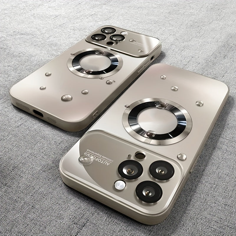 Luxury Matte Magnetic Wireless Charging Phone Case for Iphone 15 14 13 12 11 Pro Max 15 Pro Case with Glass Lens Protector Soft Bumper Shockproof Cover