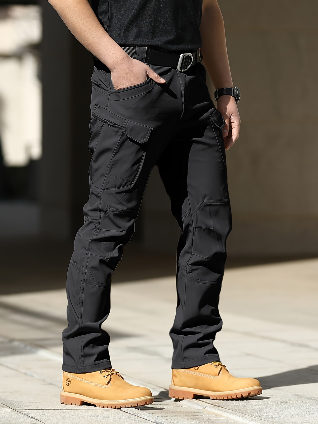 Men'S Tactical Cargo Pants - Softshell, Stretchy Fabric, Multiple Pockets, Button Fly, No Belt, All-Season Outdoor Training Pants for Hiking and Military Style, Outdoor Workwear | Utility Pants | Stretchy Fabric Pants