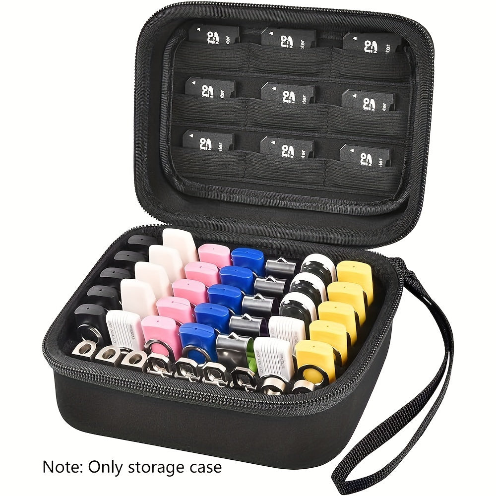 USB Flash Drive Case, Thumb Drive, Memory Card SD SDXC SDHC Card Holder Organizer, Electronic Accessories Storage Bag For SanDisk/ SamData/ Samsung/ TOPESEL/ PNY/ Memory Stick/ YubiKey (Box Only)