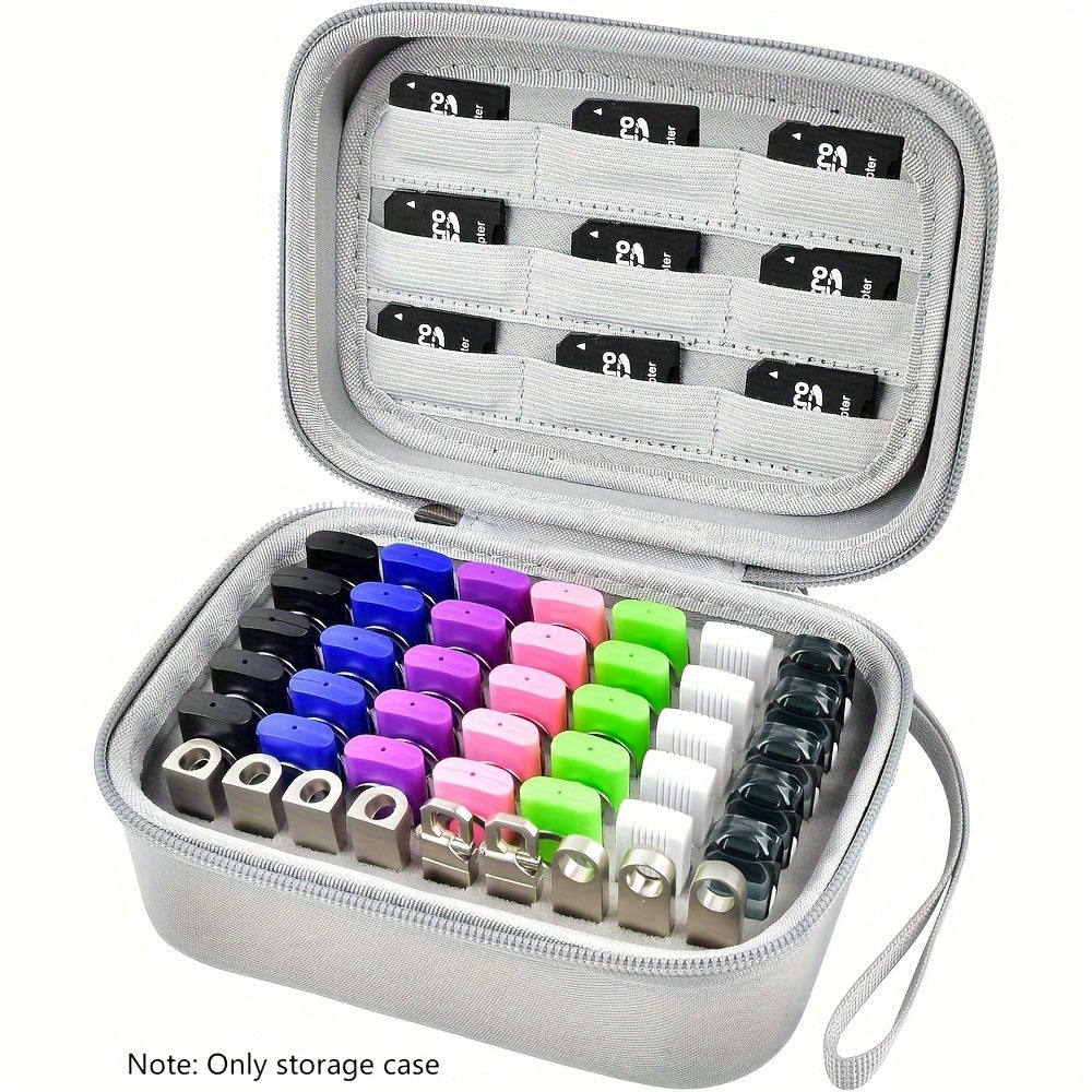 USB Flash Drive Case, Thumb Drive, Memory Card SD SDXC SDHC Card Holder Organizer, Electronic Accessories Storage Bag For SanDisk/ SamData/ Samsung/ TOPESEL/ PNY/ Memory Stick/ YubiKey (Box Only)