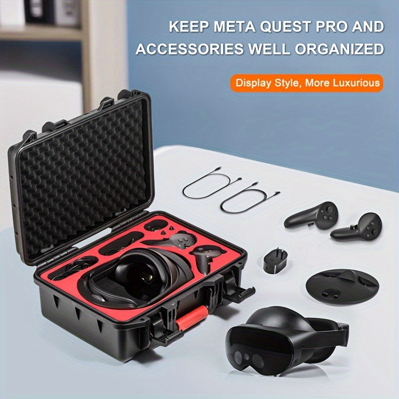 DEVASO Meta Quest Pro VR Headset Case - Durable ABS, Scratch-Resistant & Moisture-Proof with Comfort Grip Handle - Portable Storage Box for Accessories (Box Only)