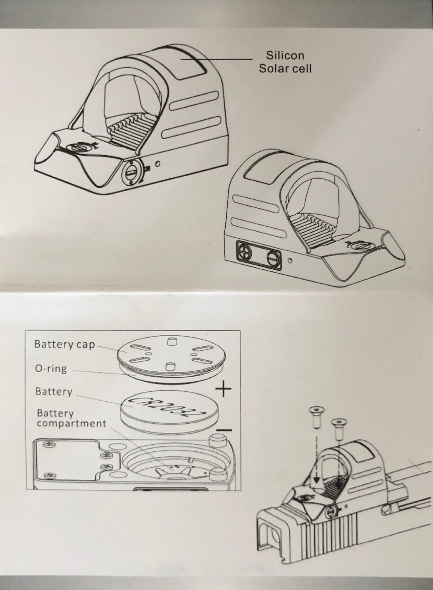 Tactical 507C Holosan Solar Power Red Dot Sight Mini Reflex with 20mm Glock Rex Mount Rail for Outdoor Pistol Hunting