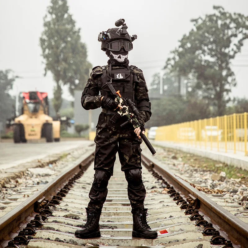 Tactical Children's Costumes Set Boys Girls Military Camping Clothing Field Role-Playing Performance Clothes  for Summer Camp