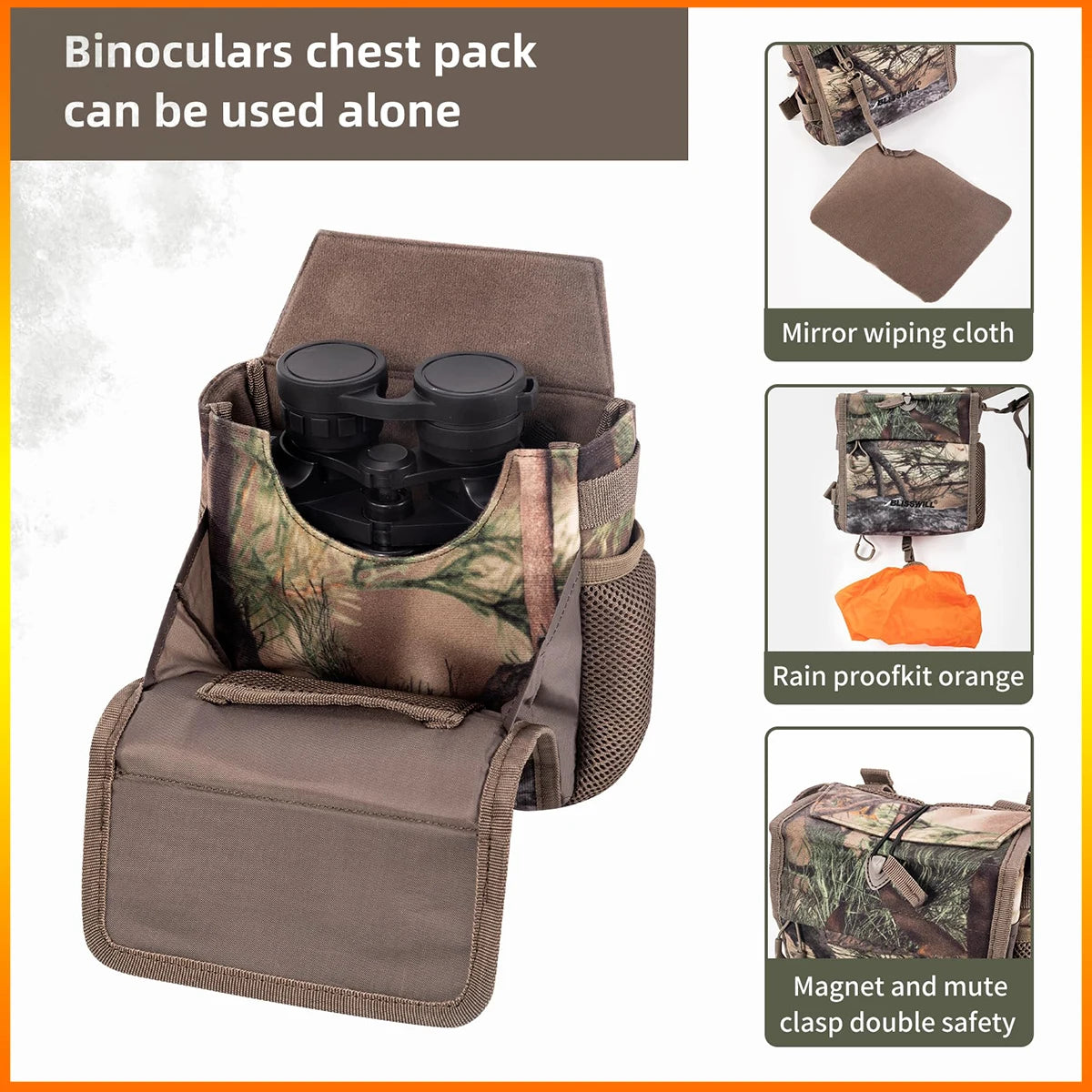 Hunting Backpack Hunting Fanny Pack with Harness Pouch Turkey Hunting fanny Harness houlder-Supported Waist pack for Bow Rifle