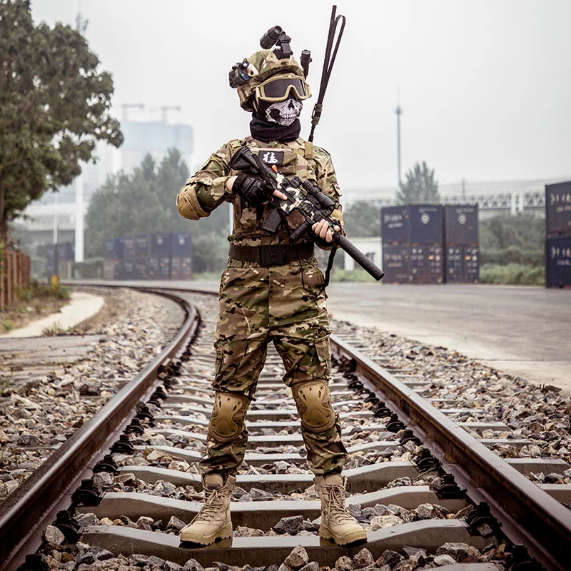 Tactical Children's Costumes Set Boys Girls Military Camping Clothing Field Role-Playing Performance Clothes  for Summer Camp