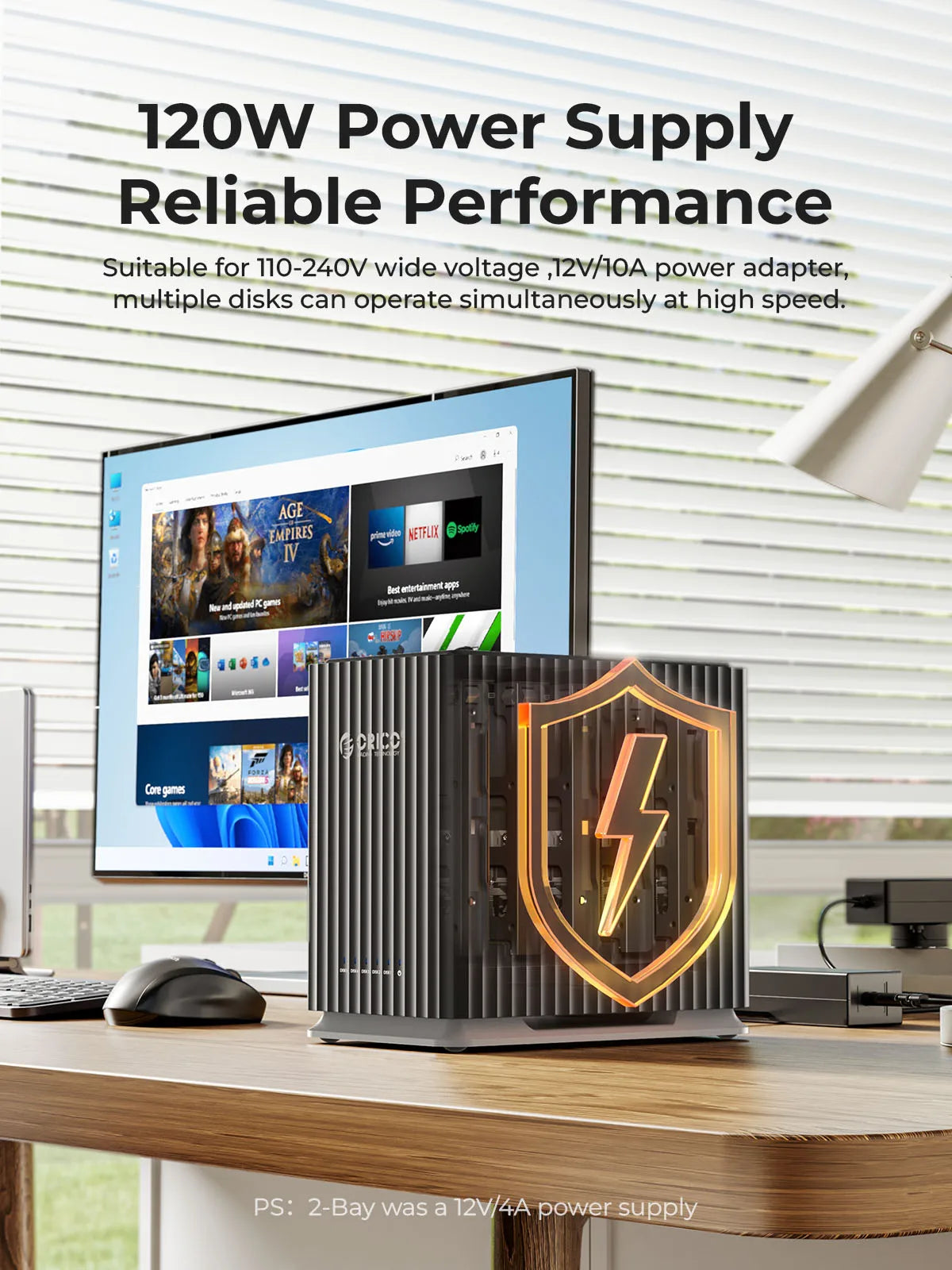 ORICO HDD Docking Station 2Bay 5Bay Type-C Personal Storage 12V 4A Power Supply Silent Design Strong Heat Dissipation 3.5"