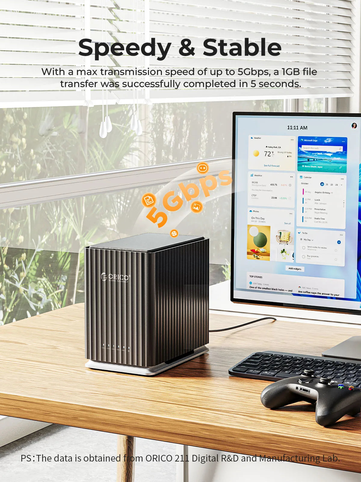 ORICO HDD Docking Station 2Bay 5Bay Type-C Personal Storage 12V 4A Power Supply Silent Design Strong Heat Dissipation 3.5"