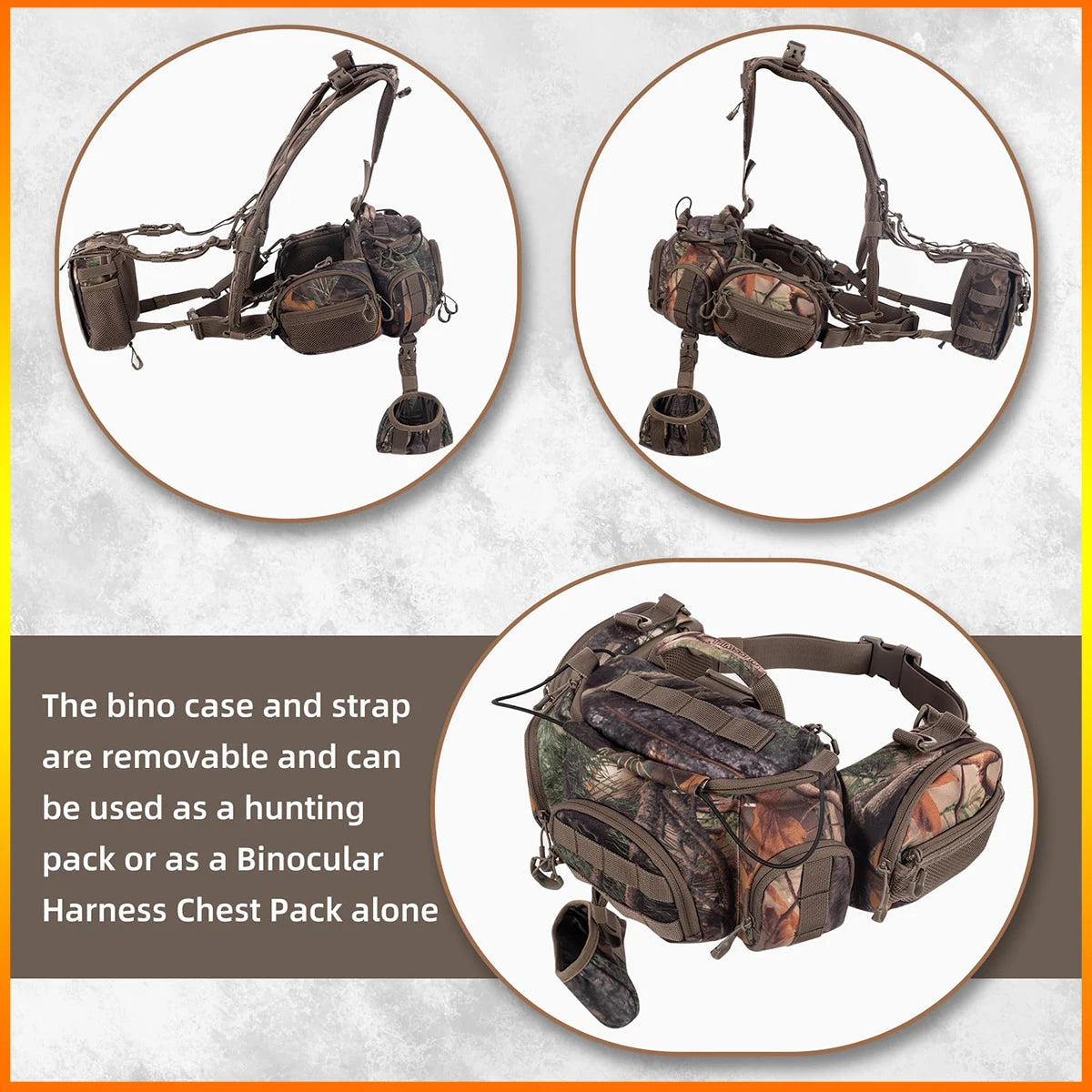 Hunting Backpack Hunting Fanny Pack with Harness Pouch Turkey Hunting fanny Harness houlder-Supported Waist pack for Bow Rifle