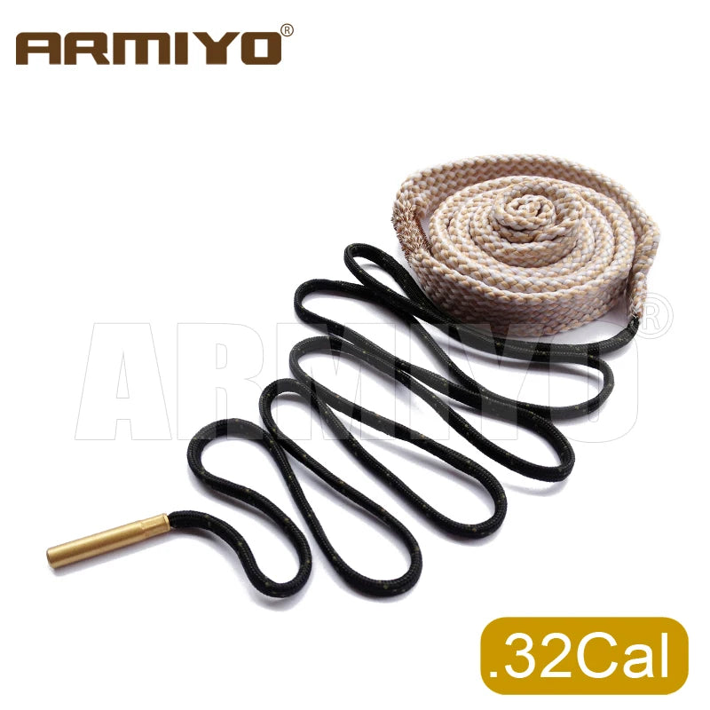 Armiyo .17Cal .22Cal .30Cal .38Cal .45Cal 12GA 20GA Barrel Cleaning Sling Bore Brush Clean Rope Hunting Accessories