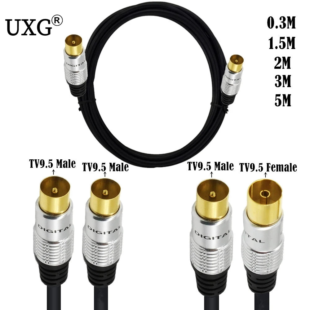 RG59U cable  9.5mm TV Adapter Cord Coaxial TV Cable,for Satellite TV, Cable Modem, Set-top Box Gold Plated 0.3m 1.5m 2m 3m 5m