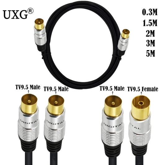 RG59U cable  9.5mm TV Adapter Cord Coaxial TV Cable,for Satellite TV, Cable Modem, Set-top Box Gold Plated 0.3m 1.5m 2m 3m 5m