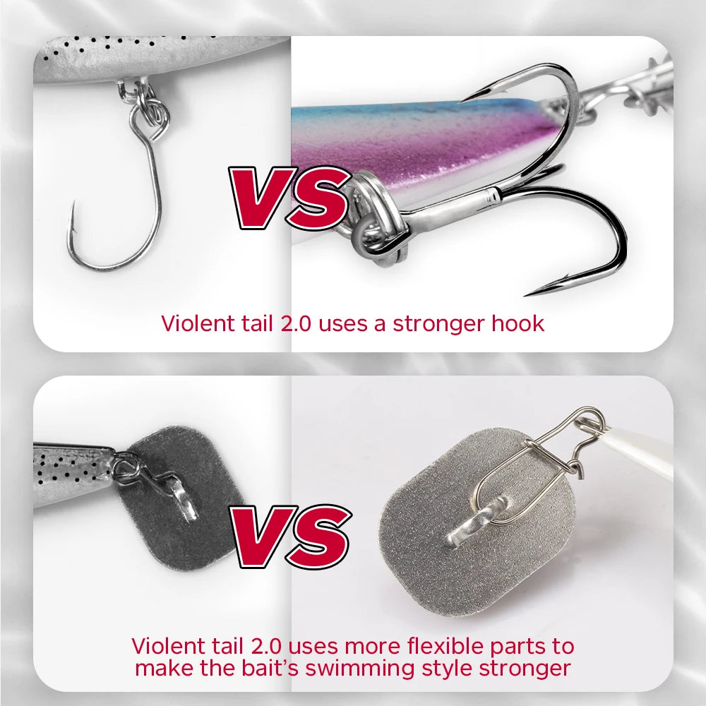 Hunthouse Violent tail 2.0 Jigging Lure Spoon Skining Bait Tackle Artificial 10g 18g 24g For Fishing Lure Pike Trout Tackle