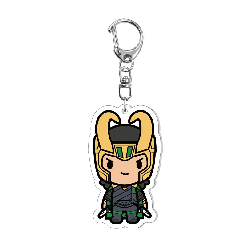 Marvel Avengers Cute Keychain Cartoon Iron Man Thor Hulk Captain America Car Keychain Kids Bag Pendant Keyring Friends Gift