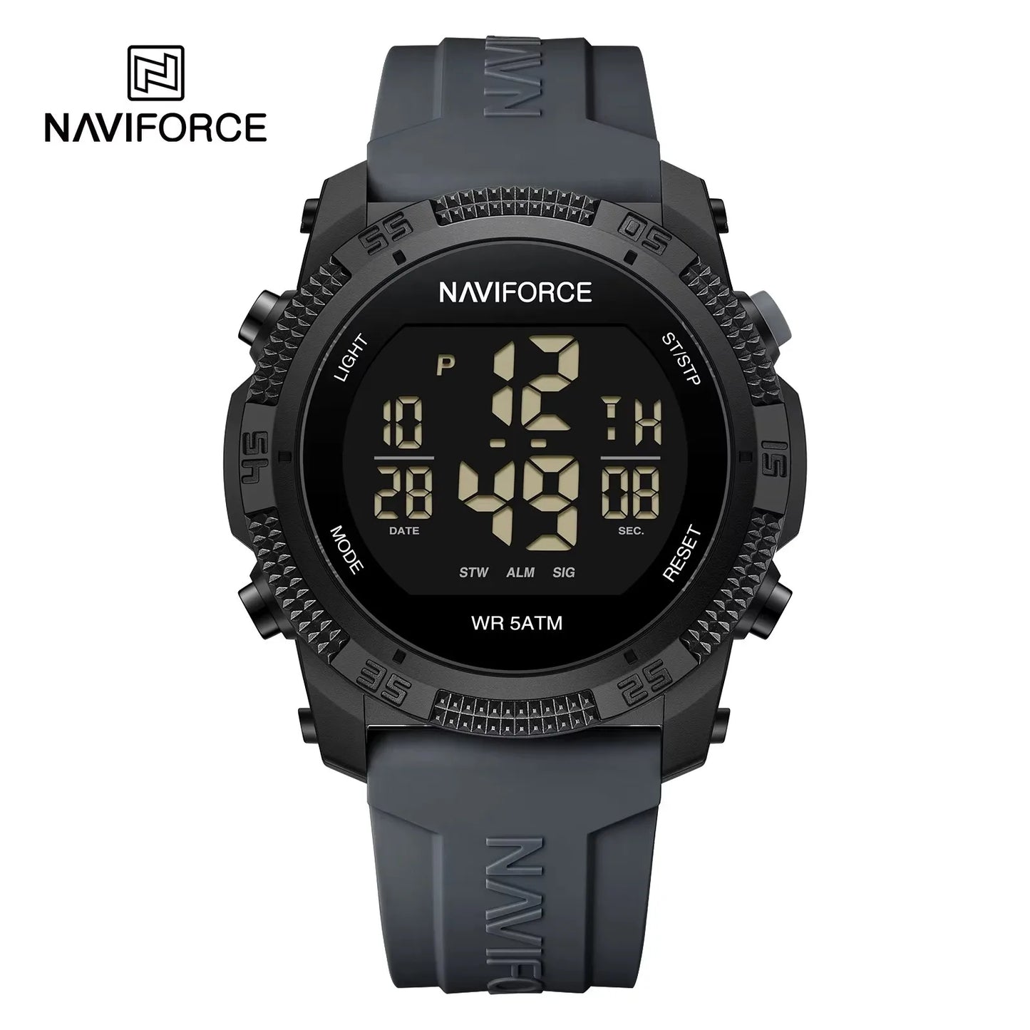 For 7104 Men's Watch Simple Fashion Casual Sports Stainless Steel Case 3ATM Waterproof Luminous Calendar Silicone Strap