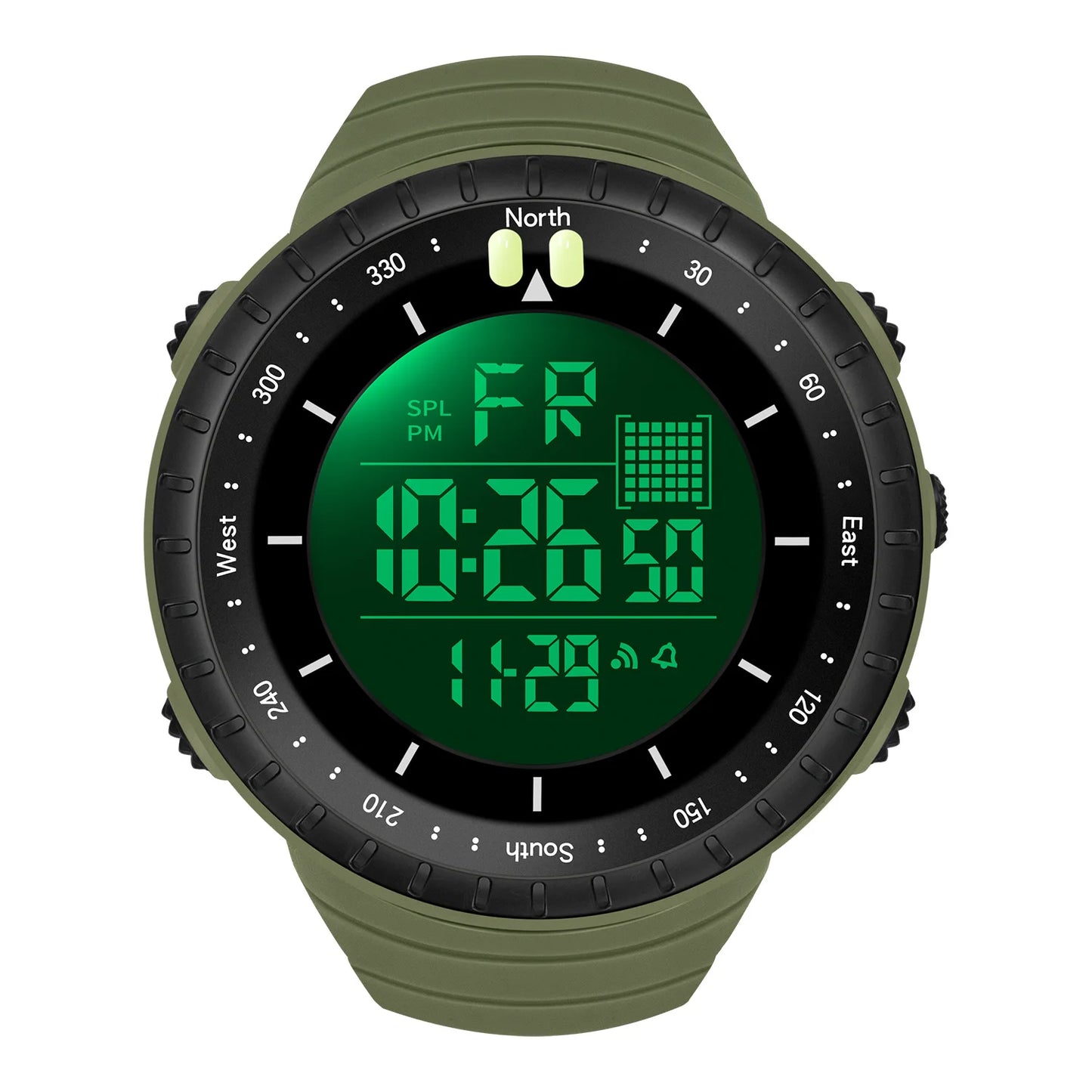 SYNOKE 9648 NEW High Quality Green Boys Digital Watch Stylish Silicone Strap Chronograph Luminous Simple Sports Wristwatch