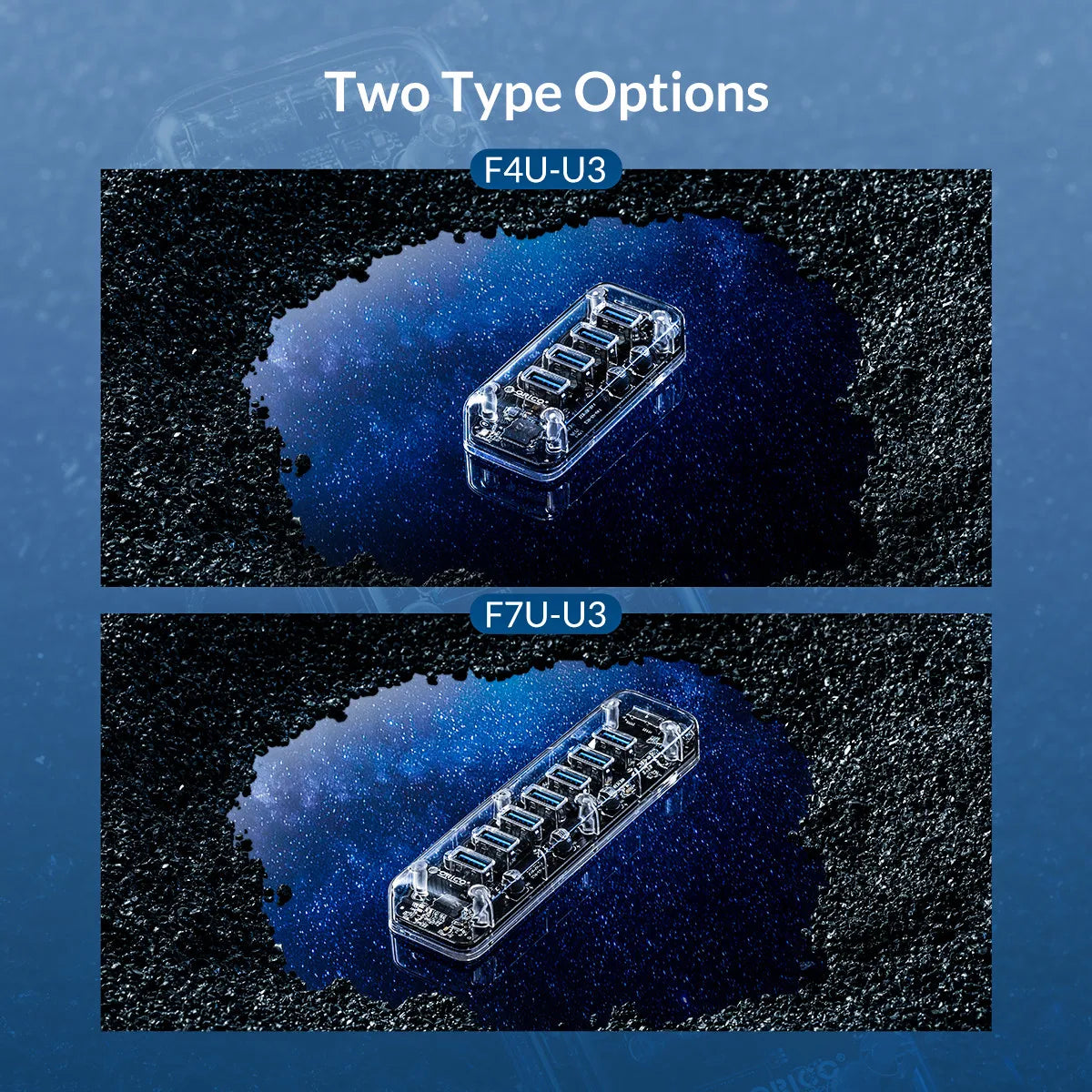 ORICO 4/7 Port USB 3.0 Hub Dual Power Supply Splitter Adapter OTG USB C Charger Hub Powered PC Computer Peripherals Accessories