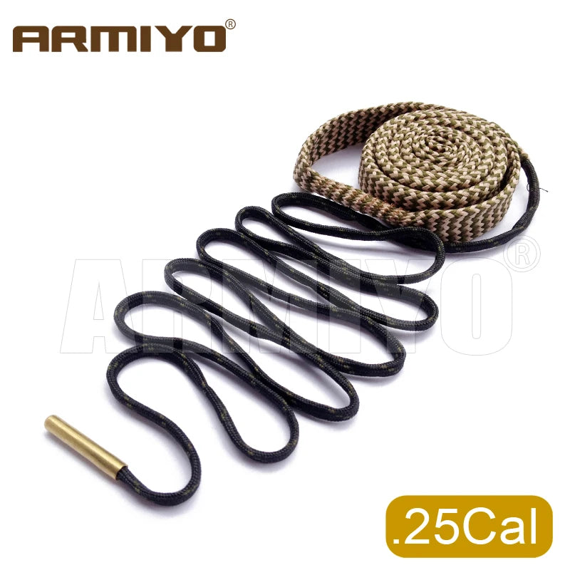 Armiyo .17Cal .22Cal .30Cal .38Cal .45Cal 12GA 20GA Barrel Cleaning Sling Bore Brush Clean Rope Hunting Accessories