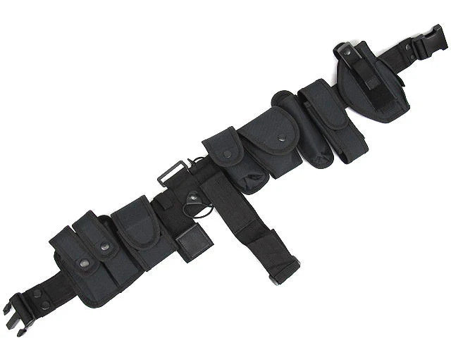 Tactical 10-in-1 Utility Tactical Belt with 9 Commonly Pouches 800D Nylon Fabric Heavy Duty Belt Security Military Hunting Gear