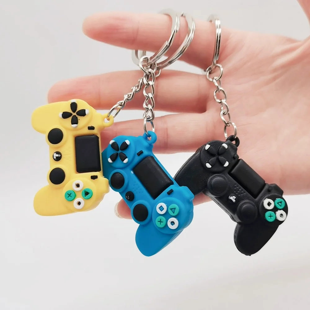 1PCS PVC Game Machine Keychain & Keyring Cute Gamepad Joystick Key Chain PS4 Game Console Jewelry Bag Car Hanging Accessories