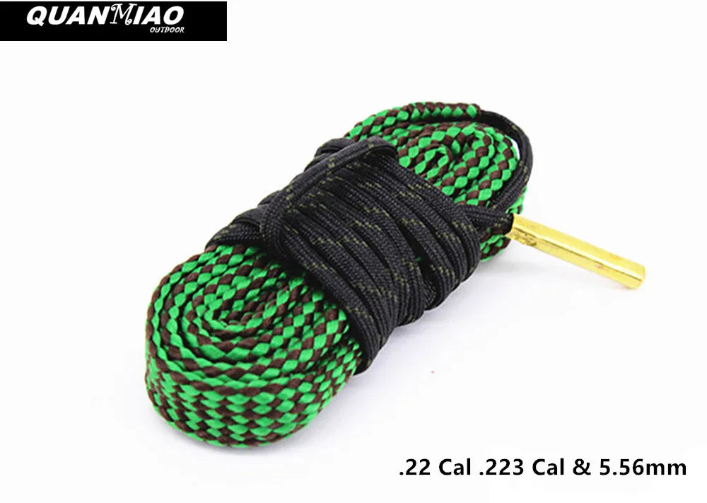 Hunting Gun Bore Cleaner .22 Cal.223 Cal.38 Cal& 5.56mm,7.62mm,12GA Rifle Cleaning Kit Tool Pistol Barrel Cal Rope Brush