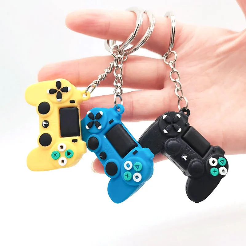 Cute PVC Game Machine Keychain Keyring Gamepad Joystick Key Chain PS4 Game Console Keychains Bag Car Hanging Key Ring