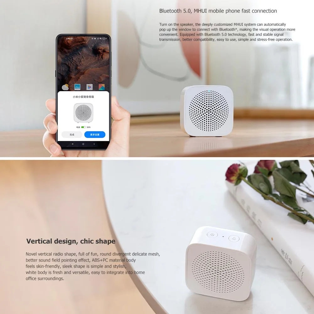 Orginal Xiaomi  Smart Bluetooth Kit Mini Wireless HD Quality Portable Speaker Column Mic Hands Free Call AI Bluetooth 5.0 Sound