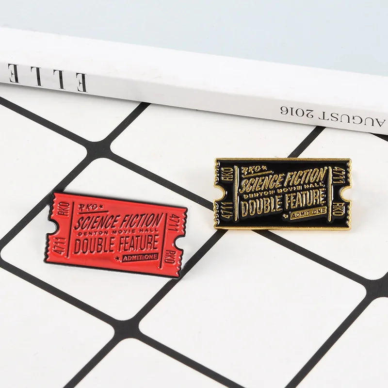 Rocky Horror Pin Movie Ticket Enamel Pin Rocky Horror Show Brooch Lapel Pins Badge Film Movie Jewelry Gift for Friend Wholesale