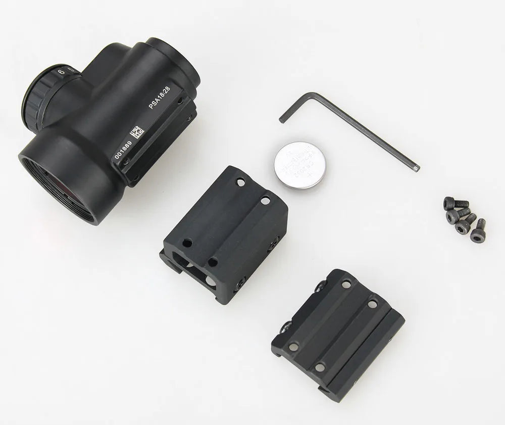 Tactical 1x Mini style red dot sight scope with high and Low picatinny rail mount base hunting shooting HK2-0105