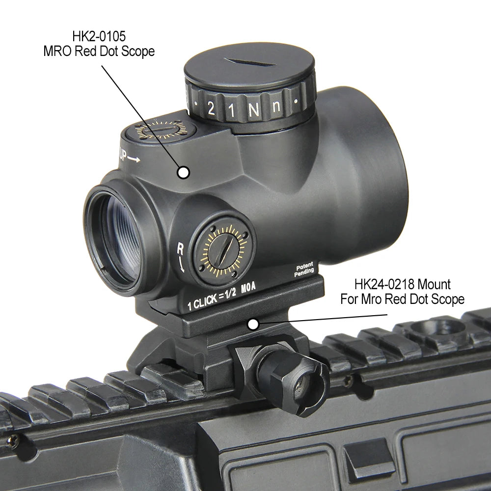 Tactical 1x Mini style red dot sight scope with high and Low picatinny rail mount base hunting shooting HK2-0105