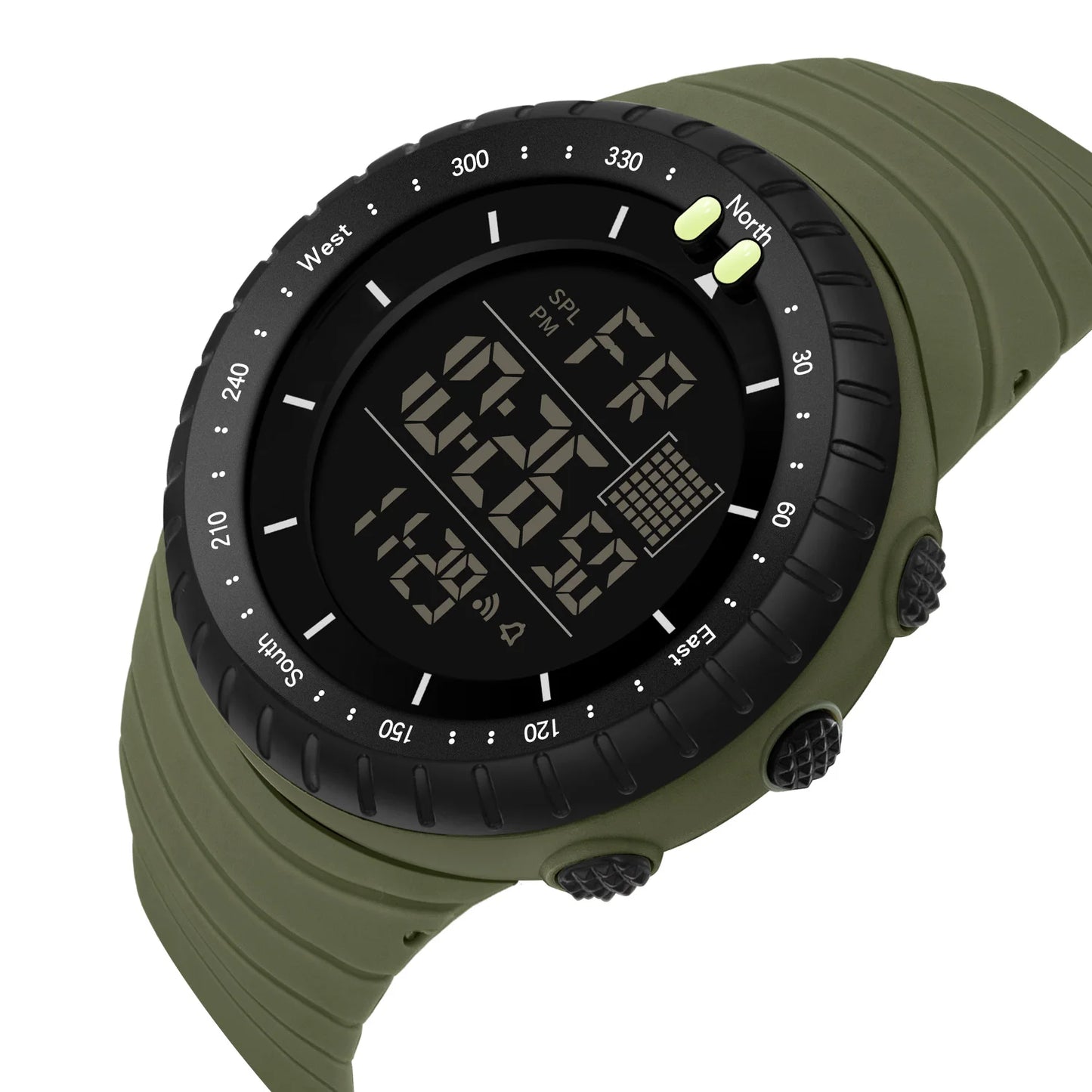 SYNOKE 9648 NEW High Quality Green Boys Digital Watch Stylish Silicone Strap Chronograph Luminous Simple Sports Wristwatch