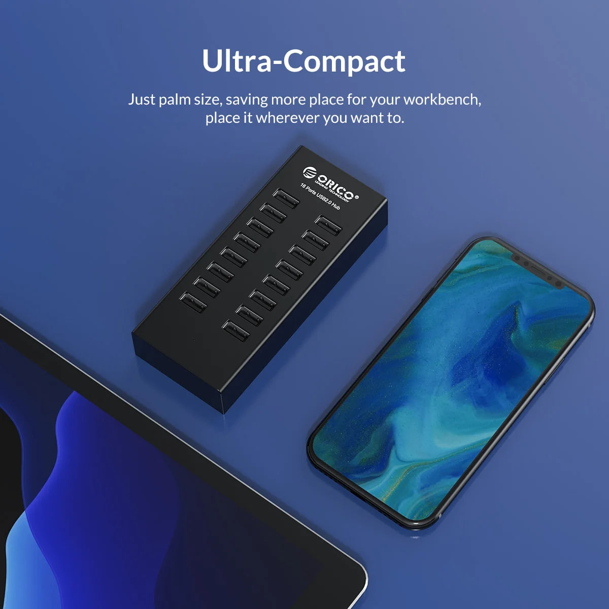 ORICO Industrial USB Hub 16 Port Aluminum USB Splitter Power Adapter Dock Station for Computer Accessories Orico Official Store