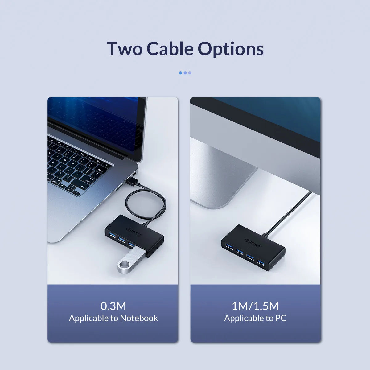 ORICO 4 Port USB 3.0 Splitter USB HUB With Micro USB Power Port Multiple High Speed OTG Adapter for Computer Laptop Accessories