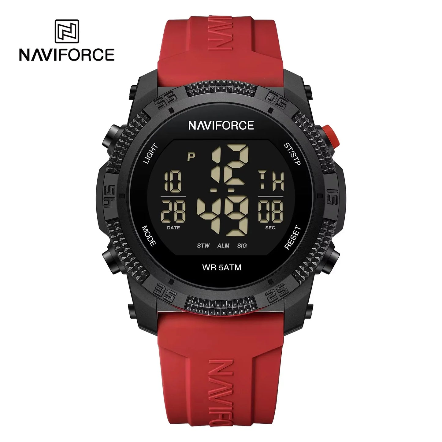 For 7104 Men's Watch Simple Fashion Casual Sports Stainless Steel Case 3ATM Waterproof Luminous Calendar Silicone Strap
