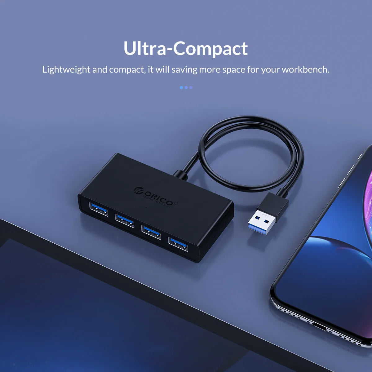 ORICO 4 Port USB 3.0 Splitter USB HUB With Micro USB Power Port Multiple High Speed OTG Adapter for Computer Laptop Accessories