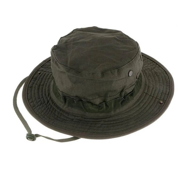 Tactical Boonie Hat Camouflage Fishing Cap Outdoor Sport Sun Bucket Cap Outdoor Training Travel Hunting Hiking Cap