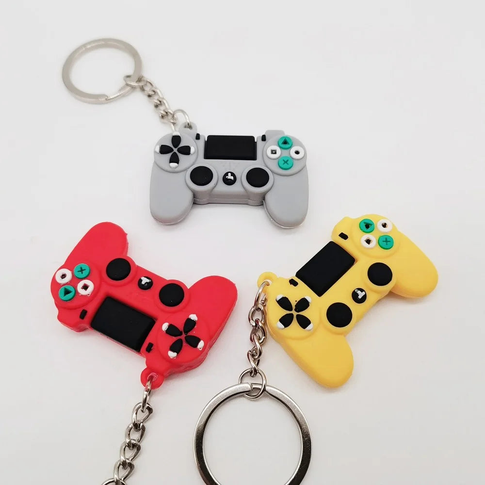 1PCS PVC Game Machine Keychain & Keyring Cute Gamepad Joystick Key Chain PS4 Game Console Jewelry Bag Car Hanging Accessories