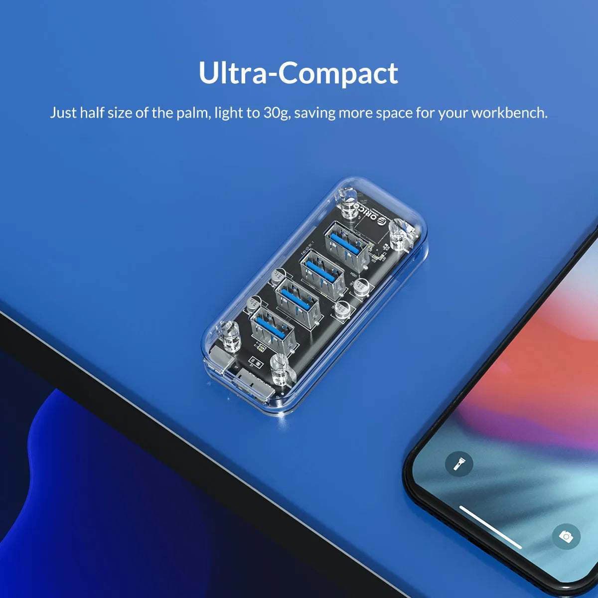 ORICO 4/7 Port USB 3.0 Hub Dual Power Supply Splitter Adapter OTG USB C Charger Hub Powered PC Computer Peripherals Accessories