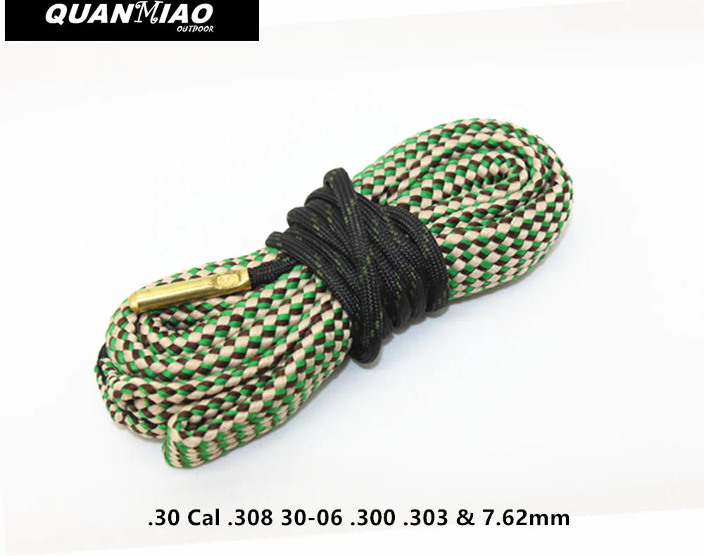 Hunting Gun Bore Cleaner .22 Cal.223 Cal.38 Cal& 5.56mm,7.62mm,12GA Rifle Cleaning Kit Tool Pistol Barrel Cal Rope Brush