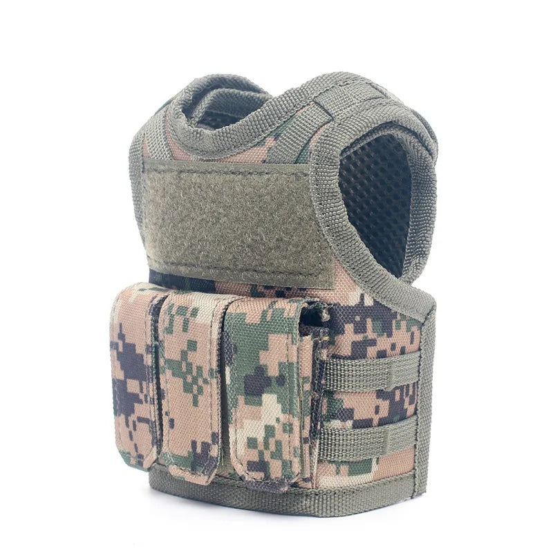 Tactical Beer Bottle Vest  Sports Mini Miniature Molle Vest Outdoor Upgraded Bottle Drink Set Adjustable Shoulder Straps